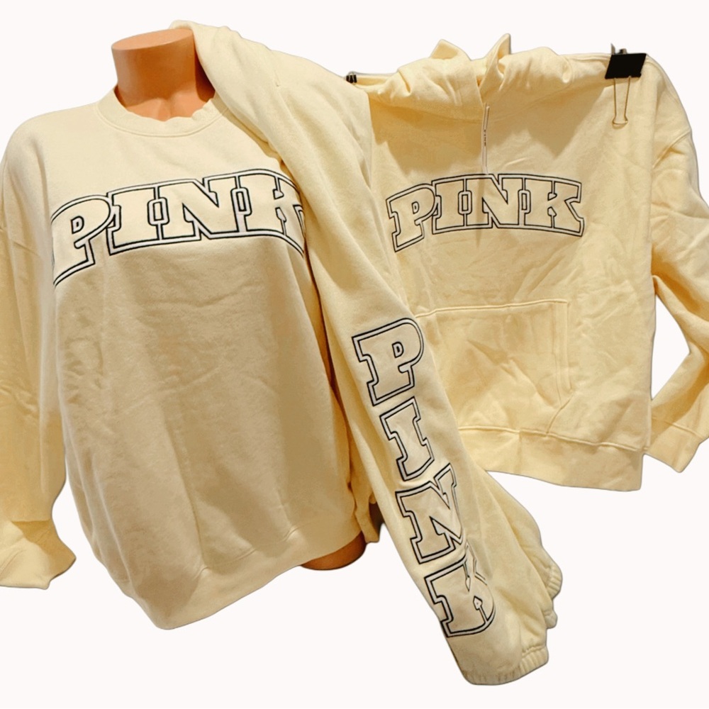 New Victorias SECRET PINK PULLOVER CAMPUS HOODIE OR CREW sweatshirt NWT XS~XXL